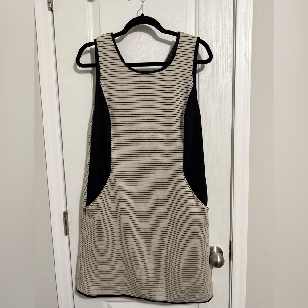 Merona Black and Cream Striped Mini Dress